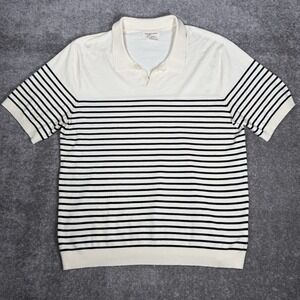 Fredrick Anderson Copenhagen Sweater Men's XL‎ White Striped Short Sleeve